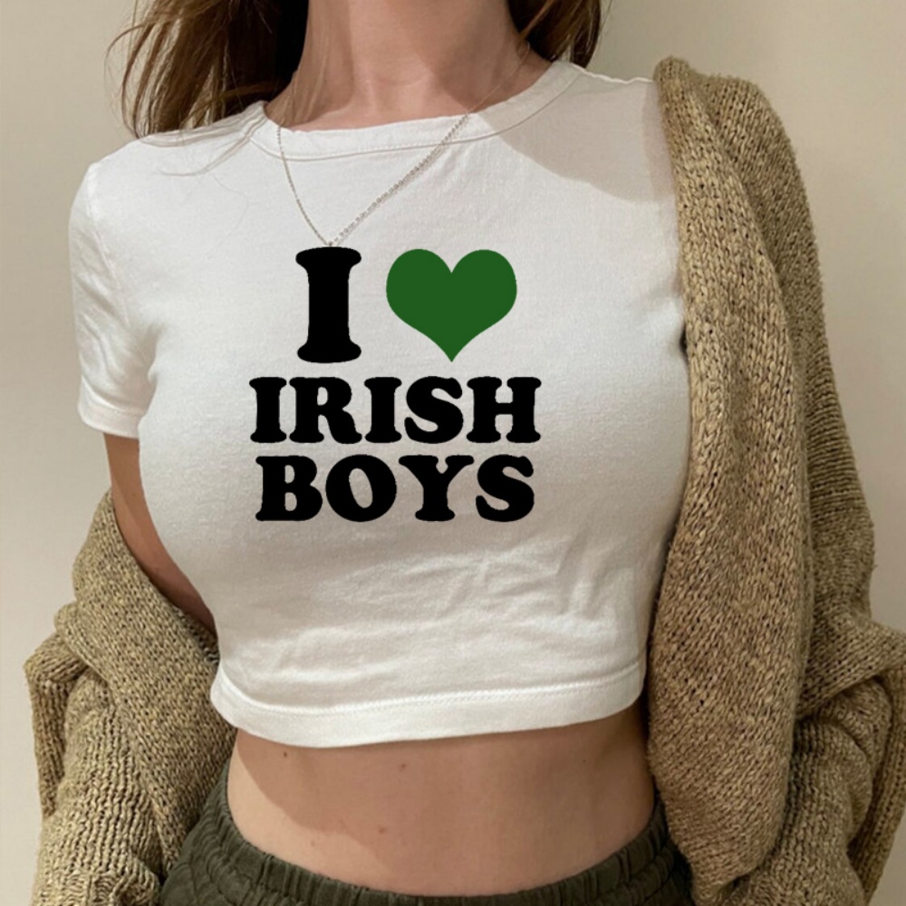 Y2K Graphic Baby Tee Crop - レディースイラブリーシュボーイズヒップホップグラフィッククロップトップ、原宿、カワイイウェア、y2kベビーTシャツ、ファッションTシャツ、女性用クロップトップ、2000s