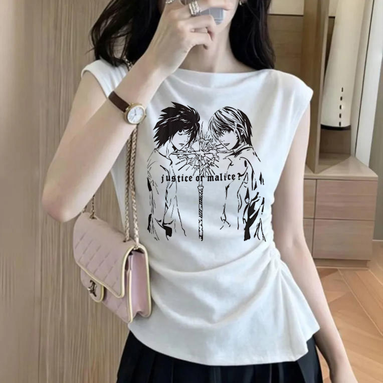 デスノートゴシックグランジクロップトップスヴィンテージ女性か - Y2K Graphic Baby Tee Crop のレビューと価格