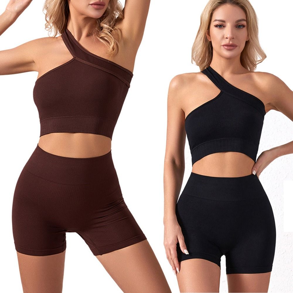 2ピース 再利用可能なシームレス女性用ワークアウトセット リ - Seamless Ribbed Workout Tank Top のレビューと価格
