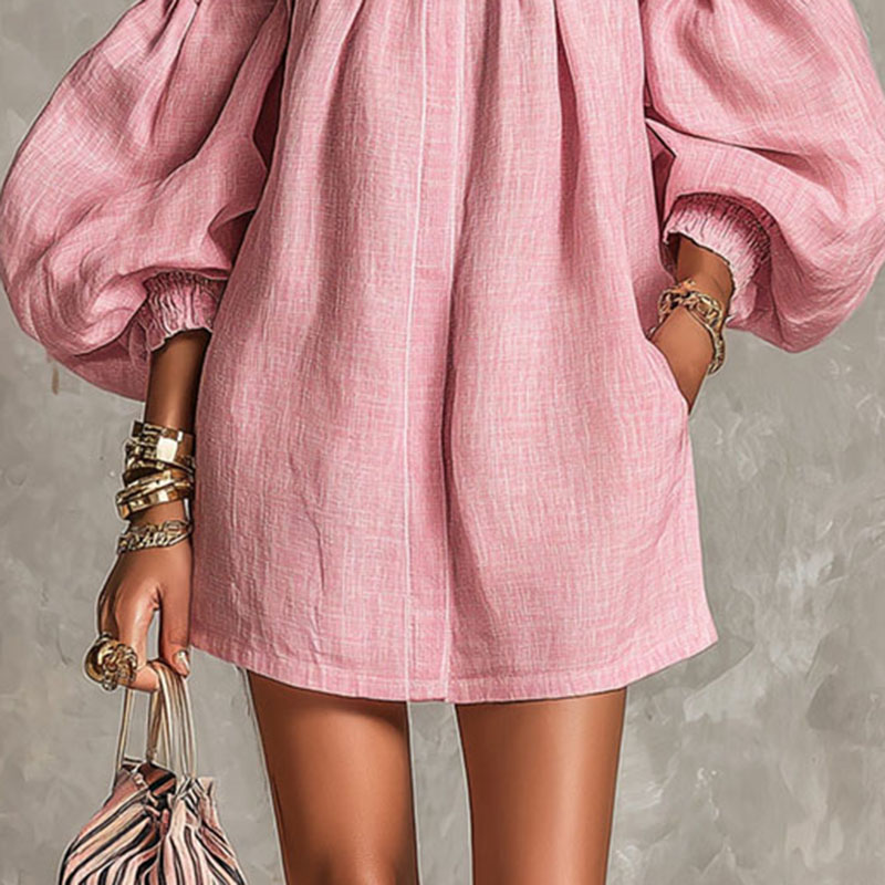 2026 夏新オフショルダーパフスリーブミニドレスレディース - Off Shoulder Puff Sleeve Sundress のレビューと価格