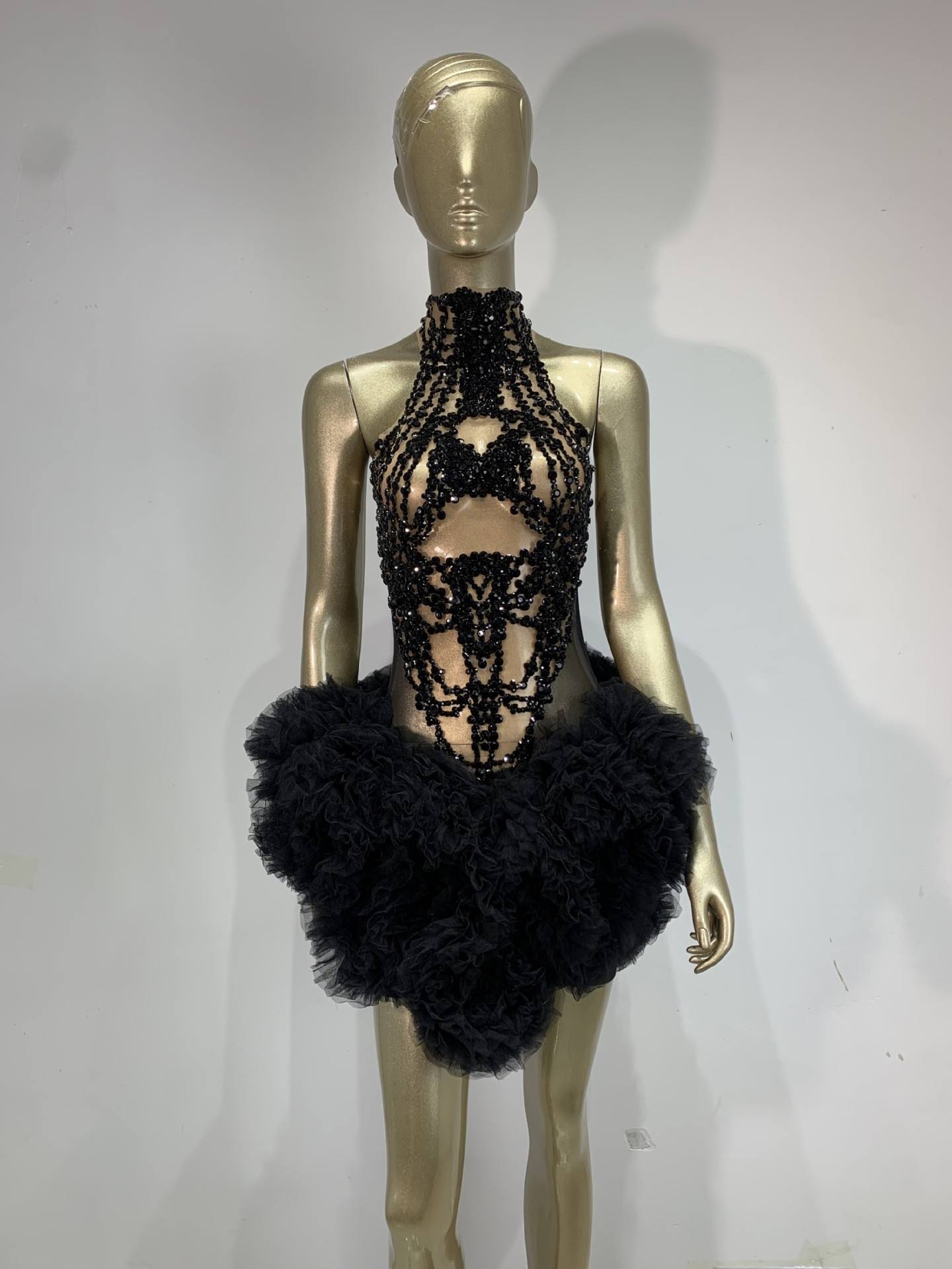 女性ミニドレスキラキララインストーンメッシュシースルーノース - Sparkly Rhinestone Club Party Dress のレビューと価格
