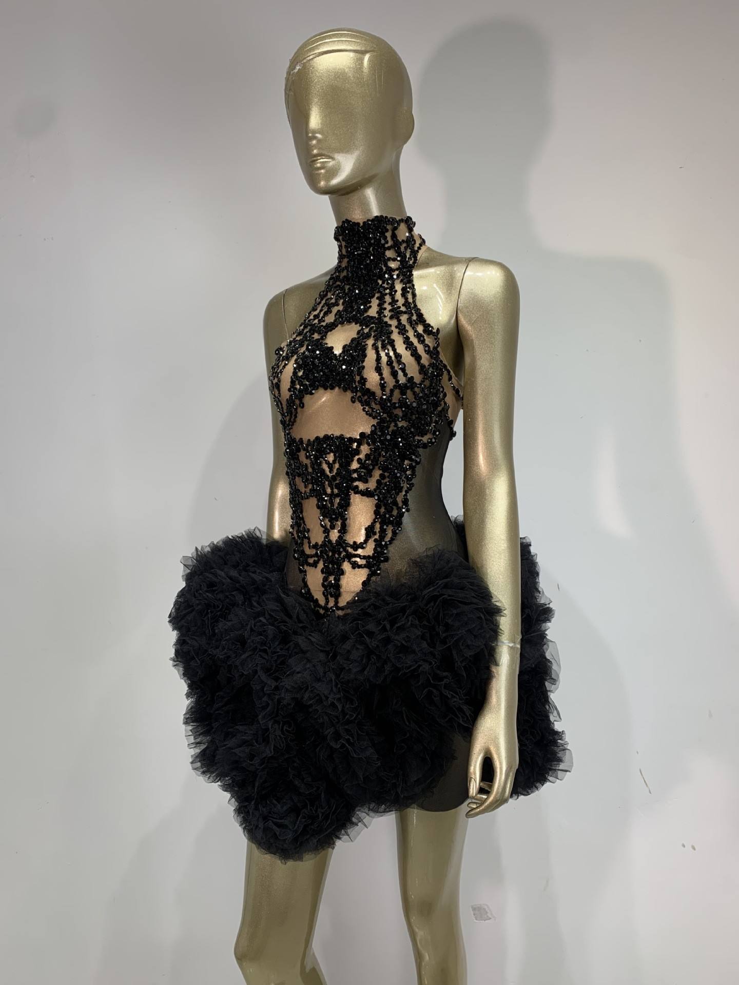 女性ミニドレスキラキララインストーンメッシュシースルーノース - Sparkly Rhinestone Club Party Dress のレビューと価格