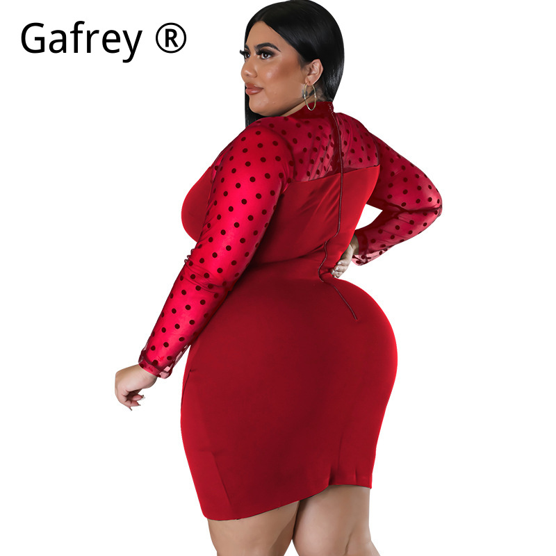 XXL 3XL 4XL 5XL プラスサイズ レディース セ - Sexy Mesh Sheer Bodycon Dress のレビューと価格