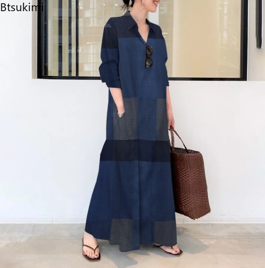 ファッション新作シャツワンピース レディース 快適コットンリ - Casual Loose Linen Shirt Dress のレビューと価格