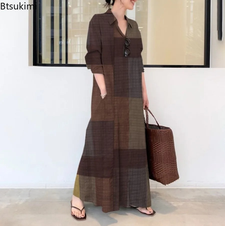 ファッション新作シャツワンピース レディース 快適コットンリ - Casual Loose Linen Shirt Dress のレビューと価格