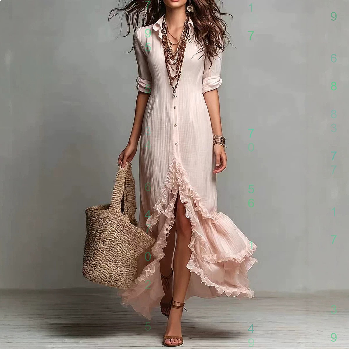 クロスバックコットンリネンドレス、ラッフルヘム付きルーズフィ - Casual Loose Linen Shirt Dress のレビューと価格