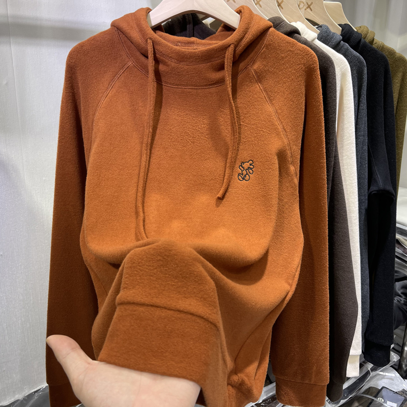 女性用フリース裏地付きパーカースウェットシャツインナーウェア - Korean Style A Line Shirt Dress のレビューと価格