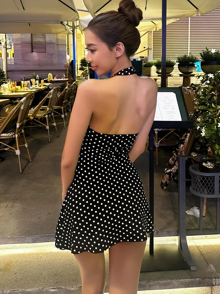 FDEY トレンドセクシーなバックレスドレス女性夏のトレンド - Y2K Backless Halter Mini Dress のレビューと価格