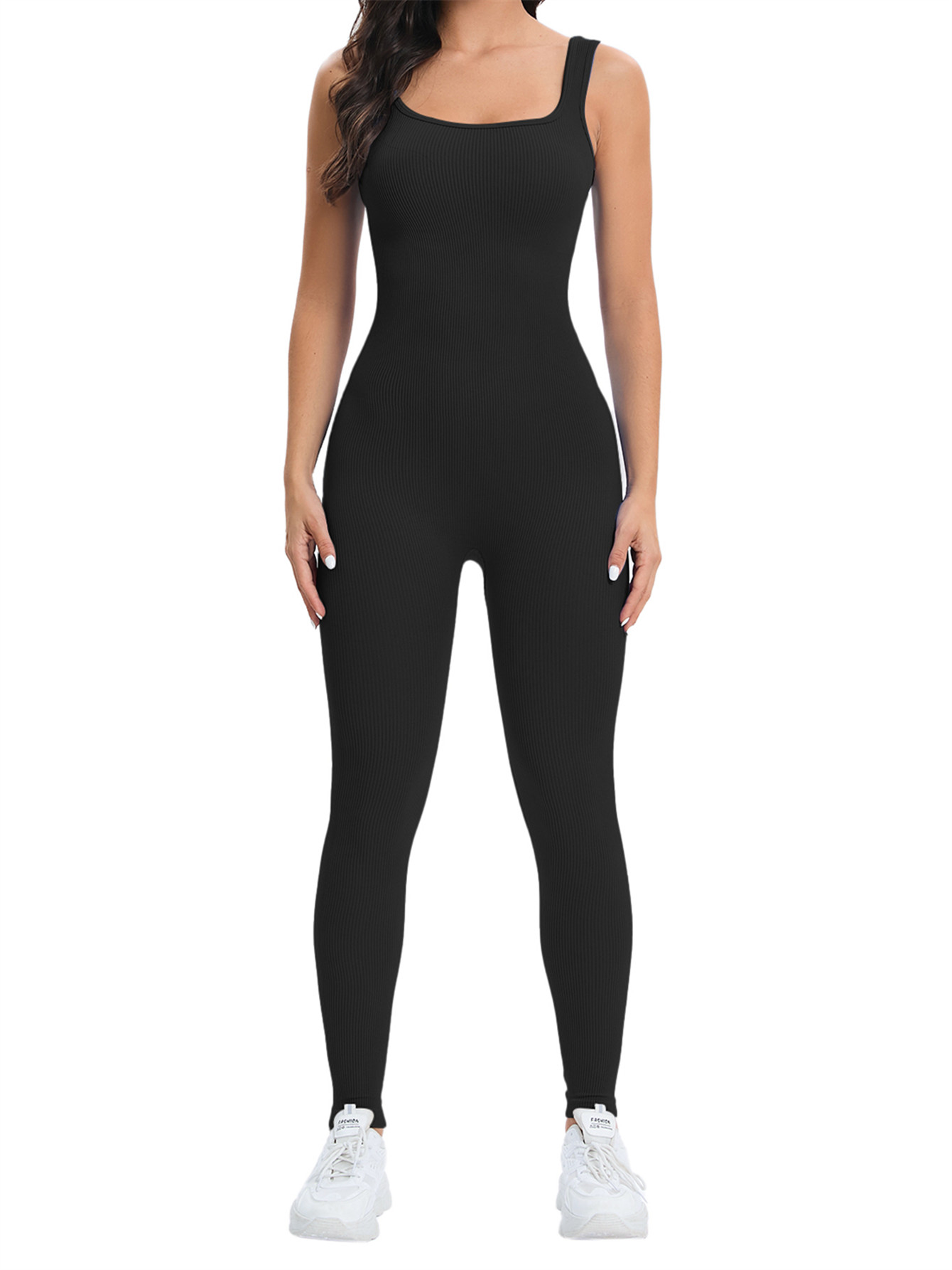 女性用ワークアウトシームレスジャンプスーツ ヨガ リブ編み  - Seamless Ribbed Workout Tank Top のレビューと価格