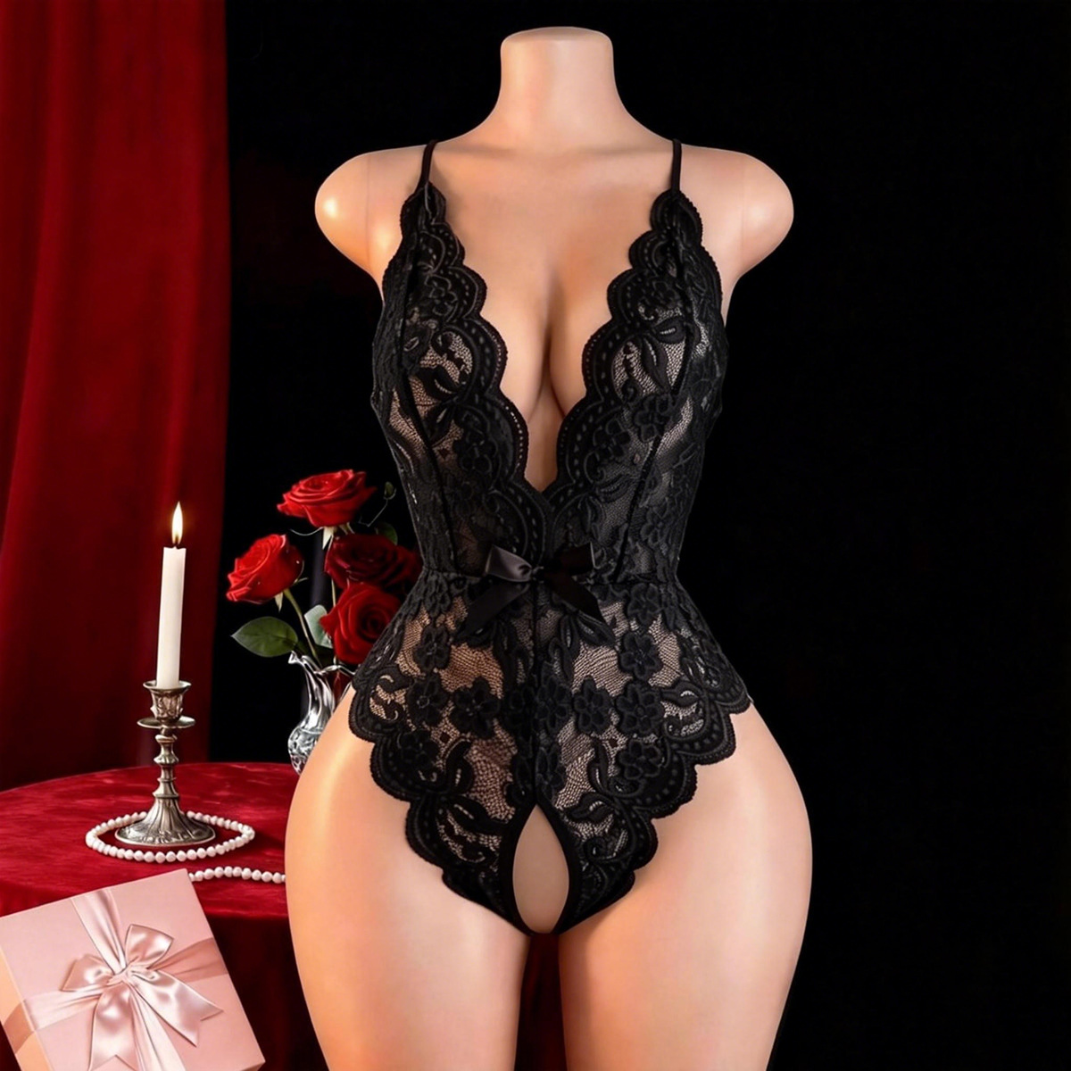 ホットクロッチレスセクシーランジェリー女性用エロティック下着 - Lingerie のレビューと価格