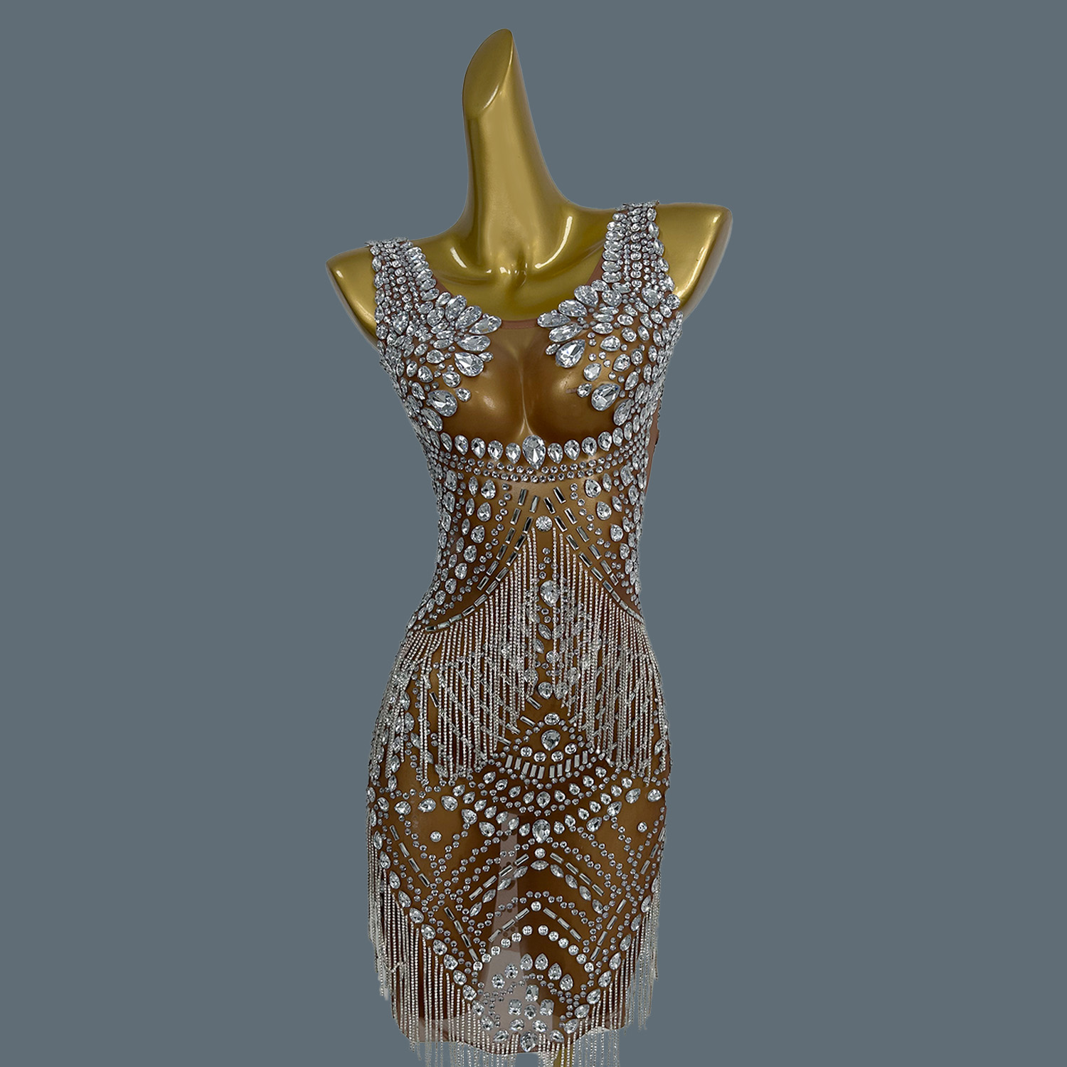 セクシーなイブニングドレス 女性用 フォーマル キラキラ輝く - Sparkly Rhinestone Club Party Dress のレビューと価格