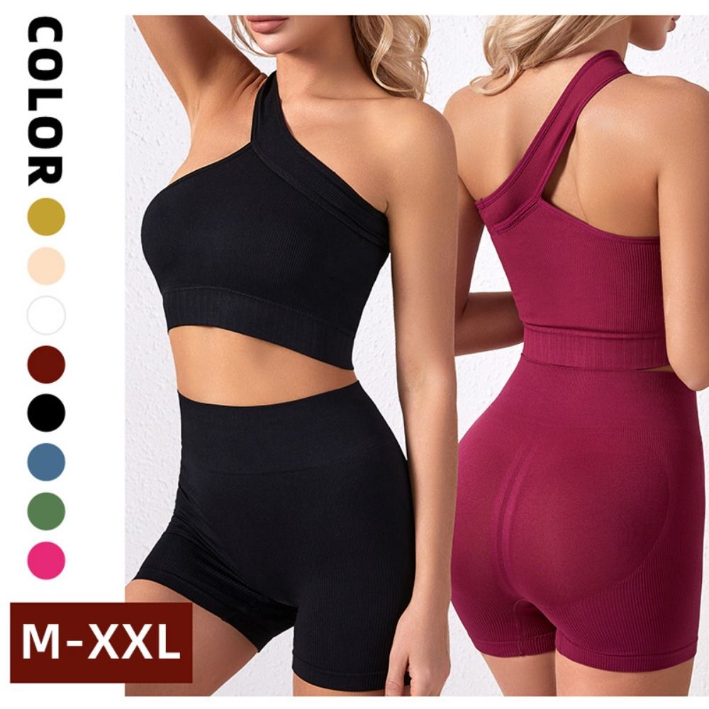 2点セット、快適なシームレスデザインの女性用ワークアウトウェ - Seamless Ribbed Workout Tank Top のレビューと価格