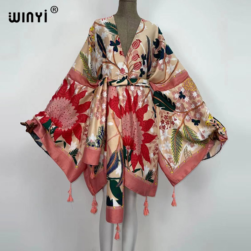 WINYI レディース秋物ドレス カーディガン ルーズロング - Boho Summer Beach Maxi Dress のレビューと価格