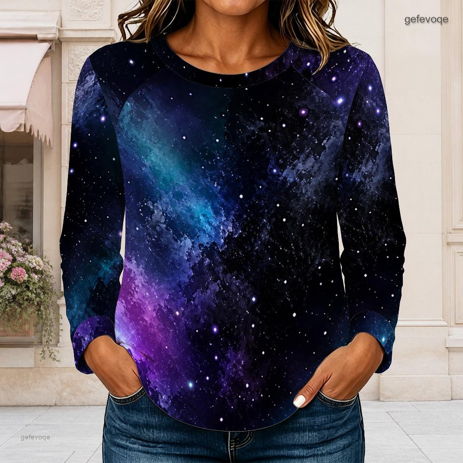 レディース クルーネック ラグラン 長袖 Tシャツ カーブヘ - Blouses のレビューと価格