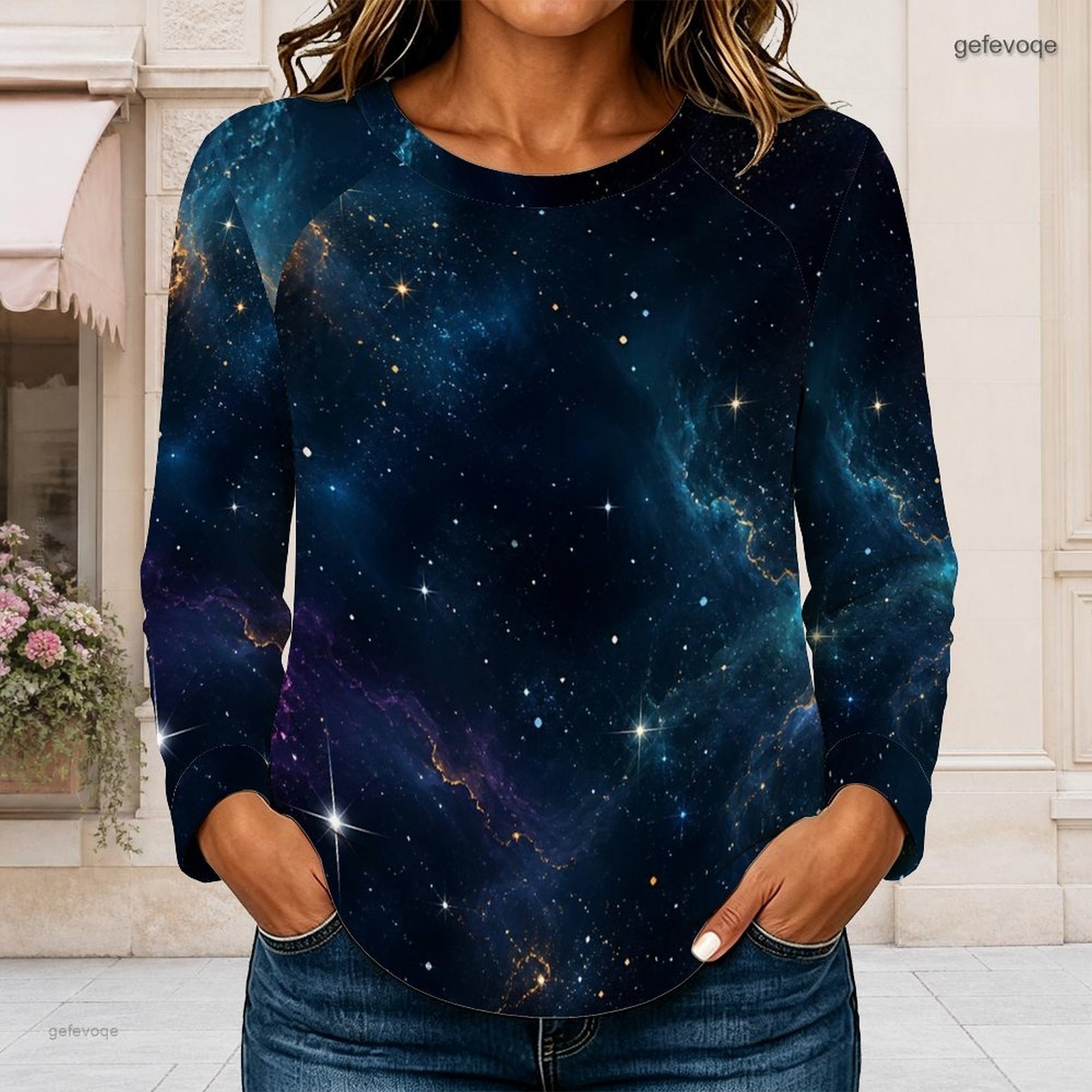 レディース クルーネック ラグラン 長袖 Tシャツ カーブヘ - Blouses のレビューと価格