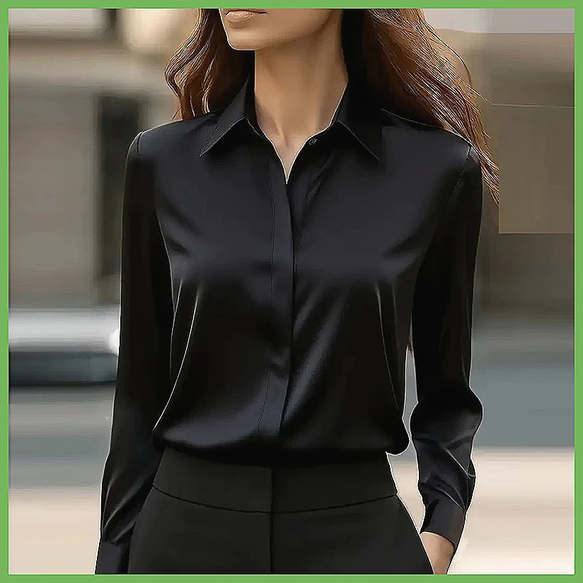 レディースオフィスブラウス、長袖、折り返し襟、フォーマルシャ - Blouses のレビューと価格