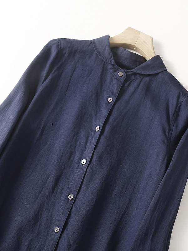 カジュアルなコットンリネン素材のゆったりとしたシャツワンピー - Casual Loose Linen Shirt Dress のレビューと価格