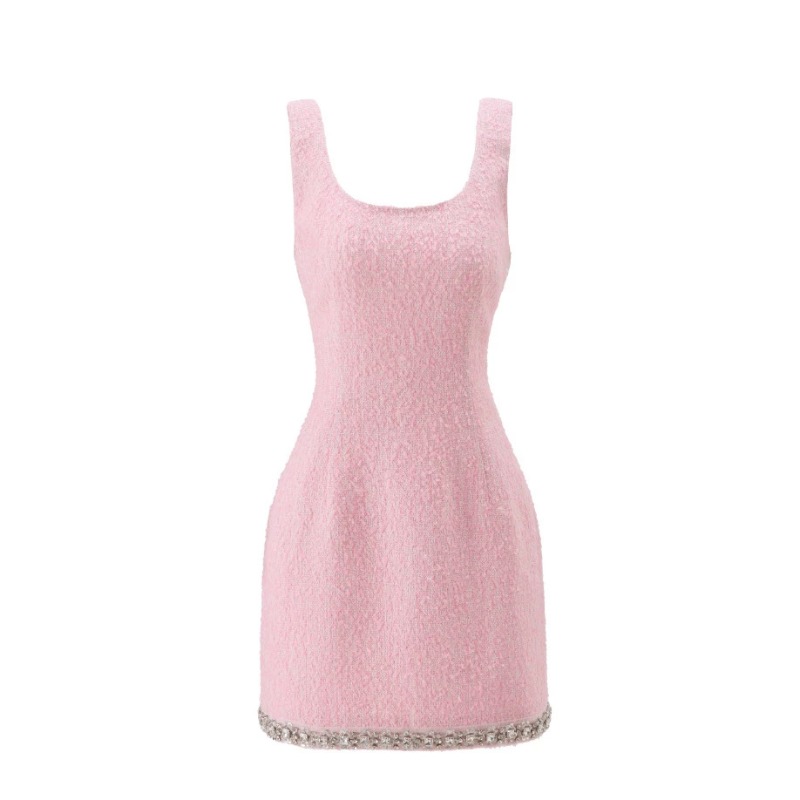 プレミアムピンクツイード レディース ツーピースセット、ビー - Tweed Two Piece Blazer Dress のレビューと価格