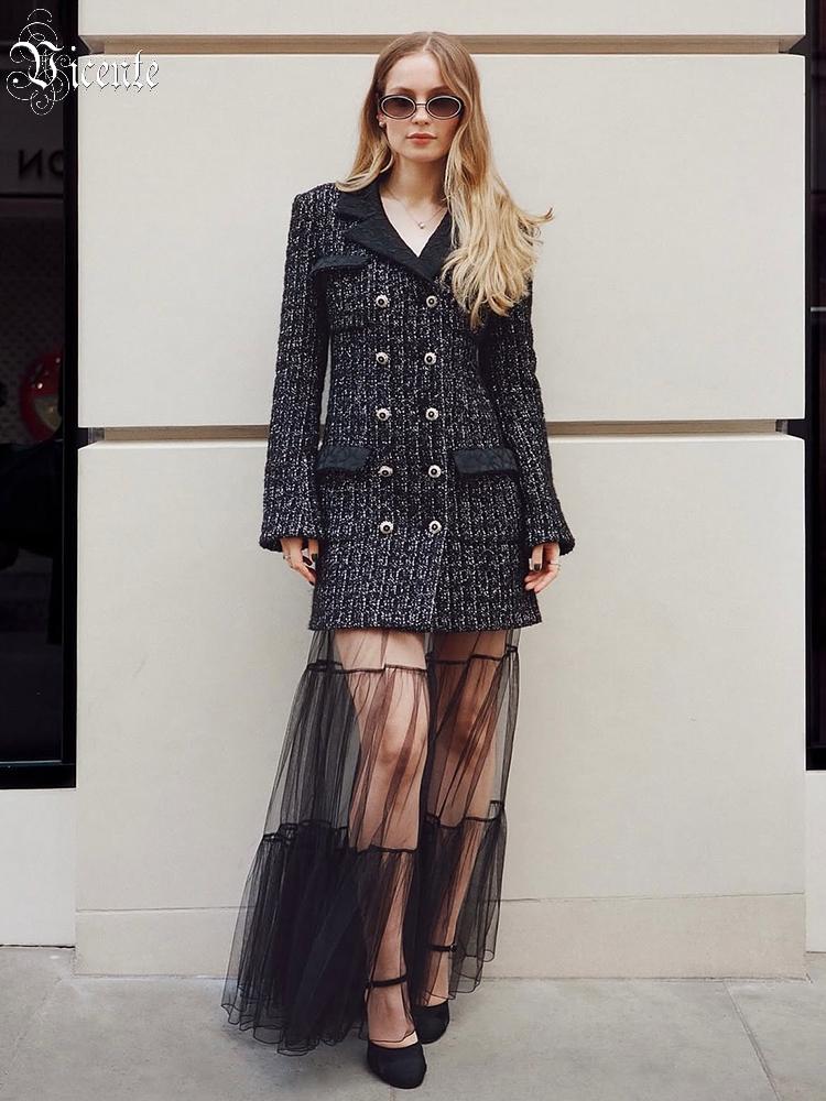 VC レディース ツイード ブレザー ドレス セット メッシ - Tweed Two Piece Blazer Dress のレビューと価格