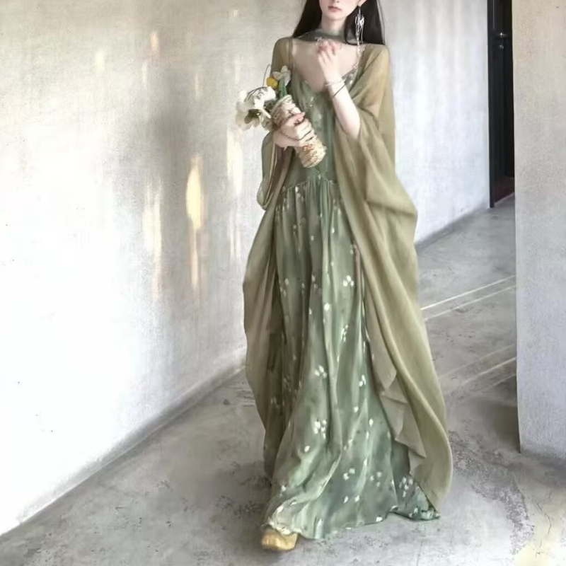 2025年新作 ヴィンテージ エレガント フレンチフローラル - French Vintage Floral Midi Dress のレビューと価格