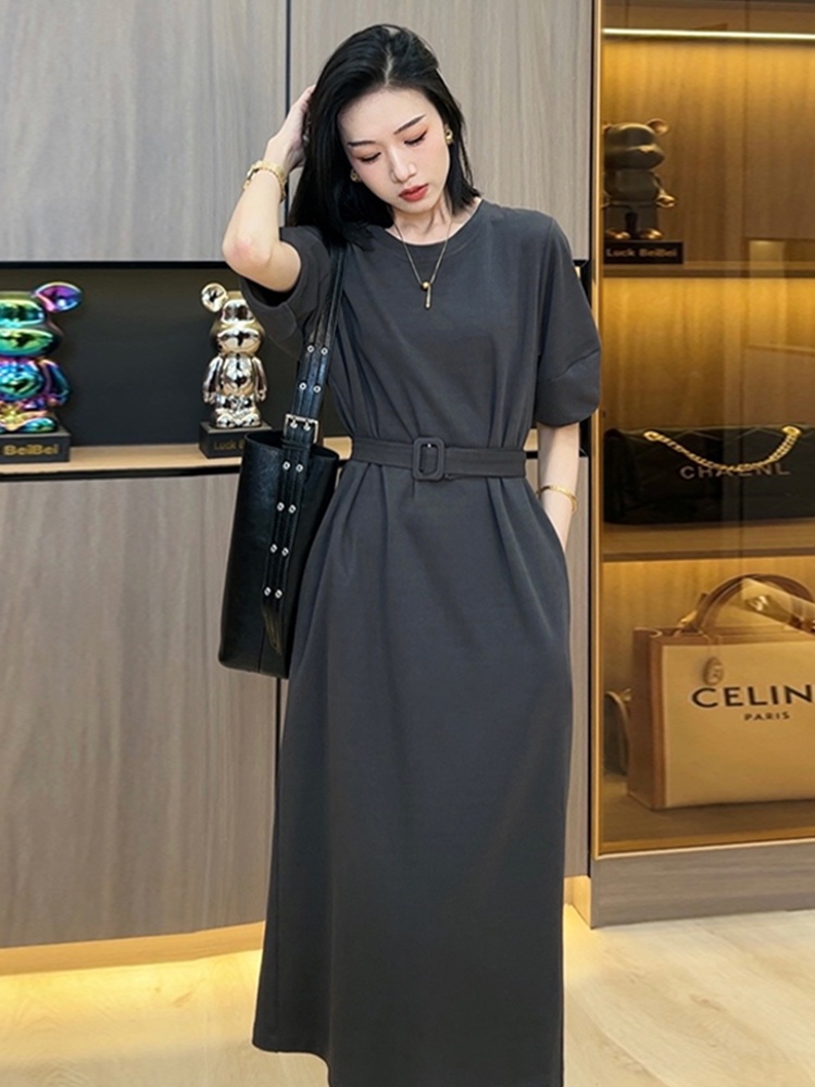 クラインブルー レディース 夏用 カジュアル ロングTシャツ - Korean Style A Line Shirt Dress のレビューと価格