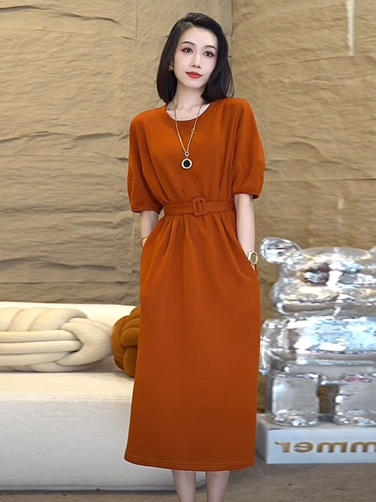 クラインブルー レディース 夏用 カジュアル ロングTシャツ - Korean Style A Line Shirt Dress のレビューと価格