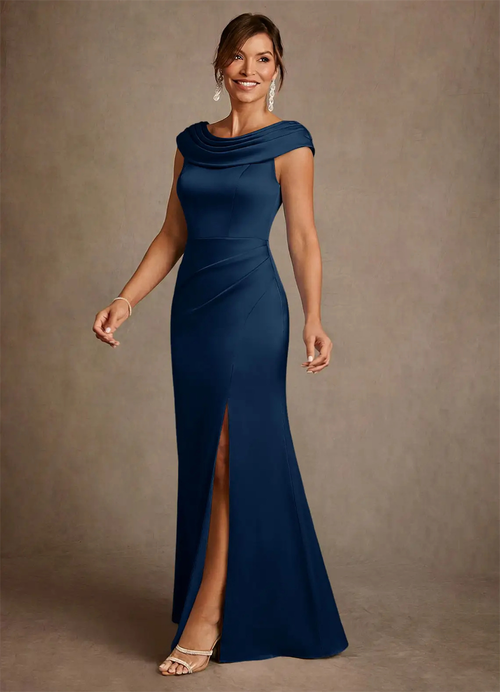マザードレス 花嫁の母ドレス ウェディング エレガント プリ - Elegant Satin Evening Gown Split のレビューと価格