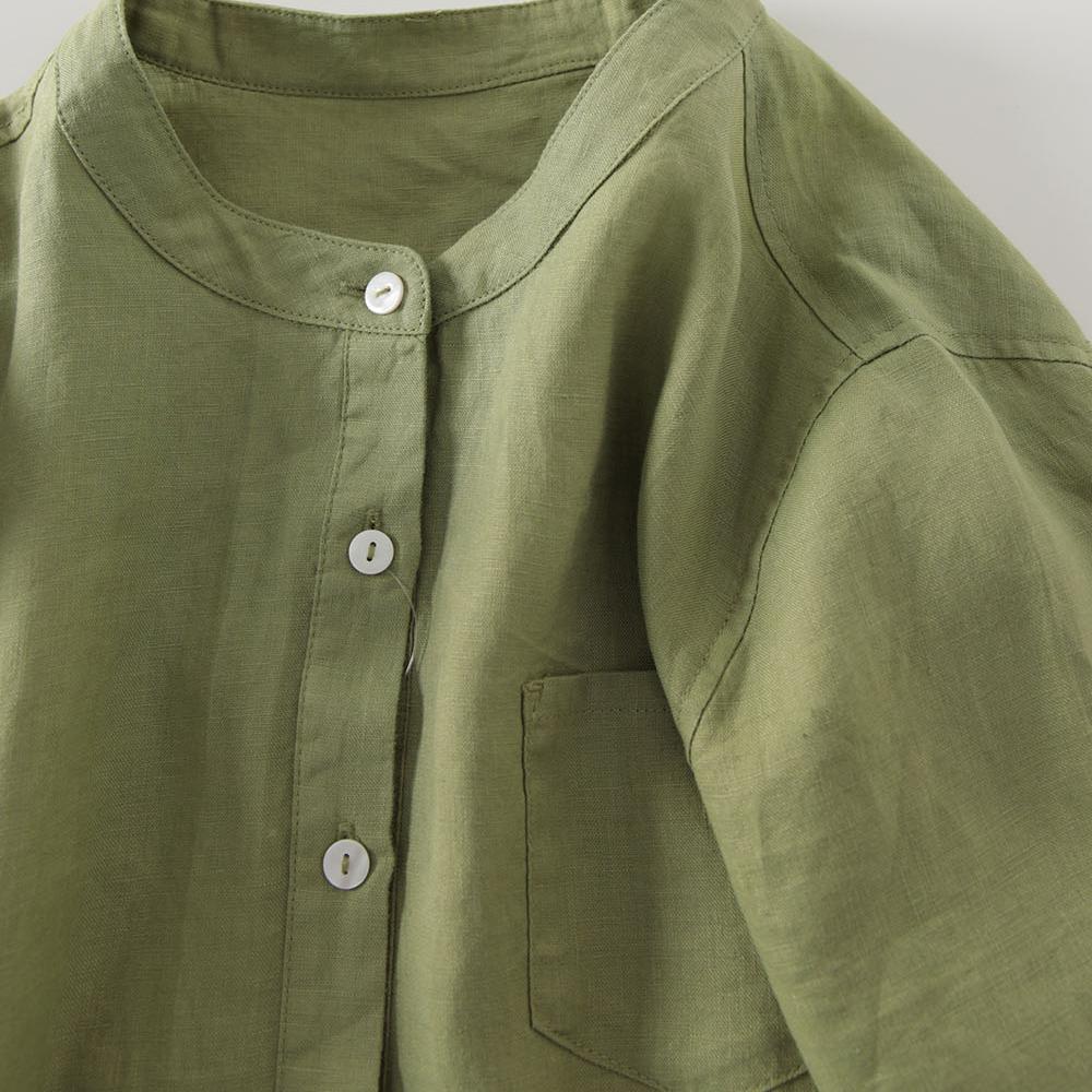 アウトレット 日本風 リネンシャツワンピース レディース カ - Casual Loose Linen Shirt Dress のレビューと価格