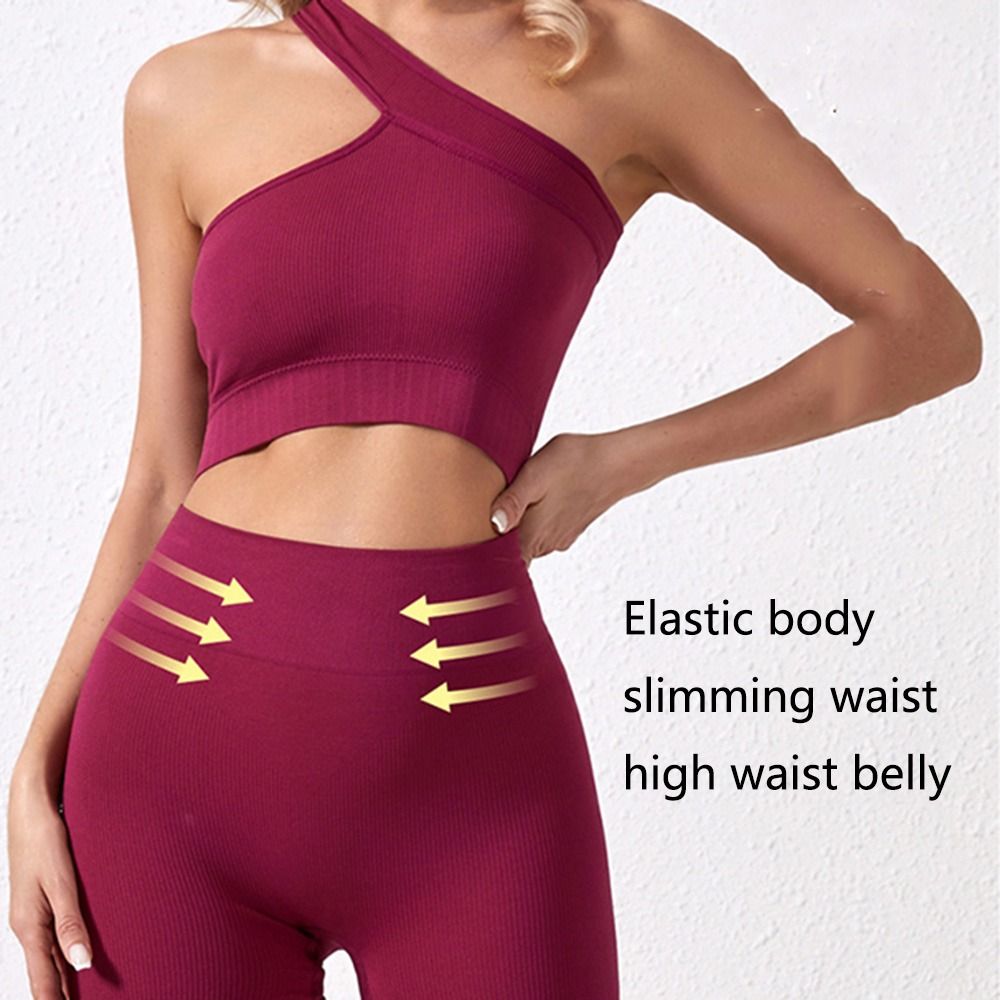 2ピース カジュアル シームレス レディース ワークアウトセ - Seamless Ribbed Workout Tank Top のレビューと価格