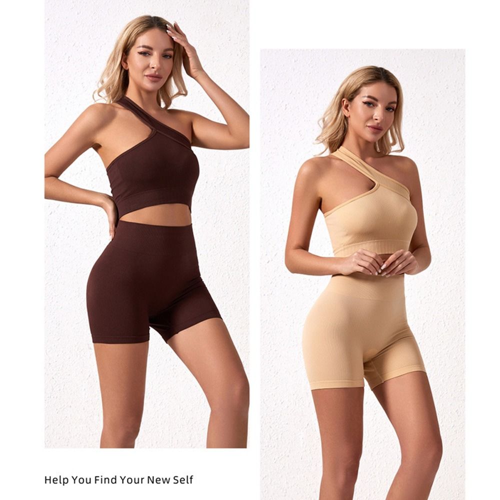 2ピース カジュアル シームレス レディース ワークアウトセ - Seamless Ribbed Workout Tank Top のレビューと価格
