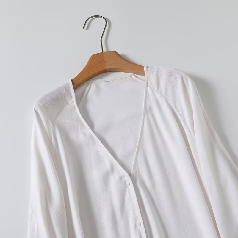 Dave & di-女性用レトロリネンミディドレス,ロングシ - Casual Loose Linen Shirt Dress のレビューと価格