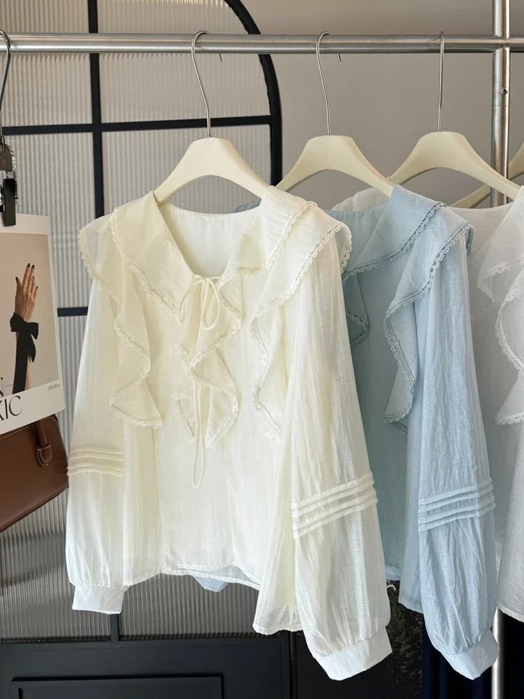 フレンチ V ネック シックな長袖ブラウス レディース 春夏 - Blouses のレビューと価格